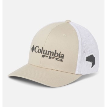 Columbia PFG Mesh Ball, Gorras Kaki Grises Oscuro Blancos Para Mujer | 259831-PLH